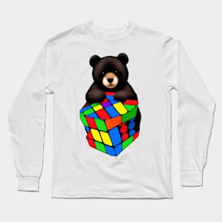 Panda Playing Rubik 3 Long Sleeve T-Shirt